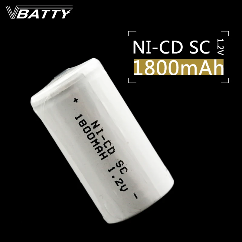 10 шт./лот NI-CD 1,2 в 1800 мАч аккумуляторная батарея SC 1,2 в никель-кадмиевый аккумулятор nicd очень дешево