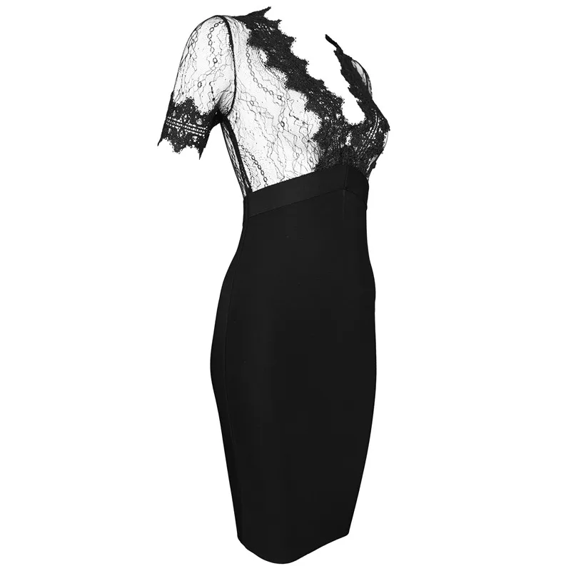 Сексуальное Бандажное облегающее черное платье лето 2017 женские праздничные