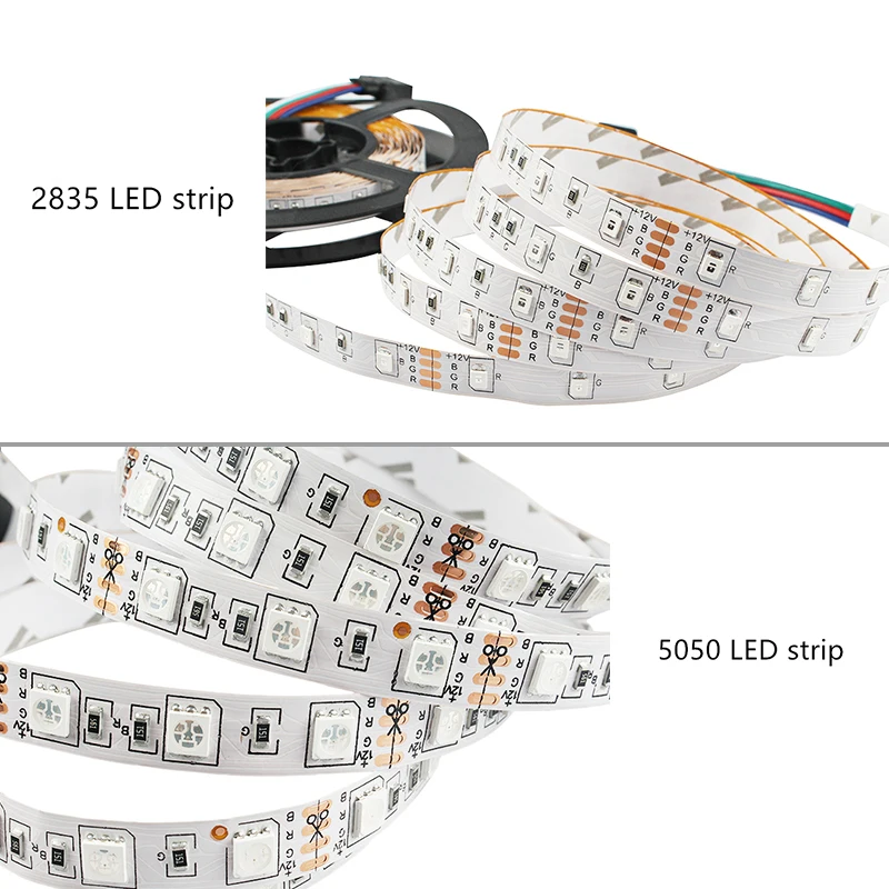 Светодиодная лента 12 В 5 м SMD5050 2835 Водонепроницаемая IP65 RGB гибкая светодиодная