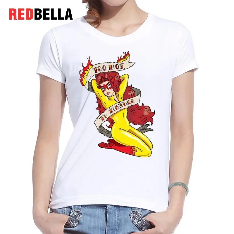 REDBELLA Пародия юмор футболка женская Marvel характер Забавный мультфильм пародия
