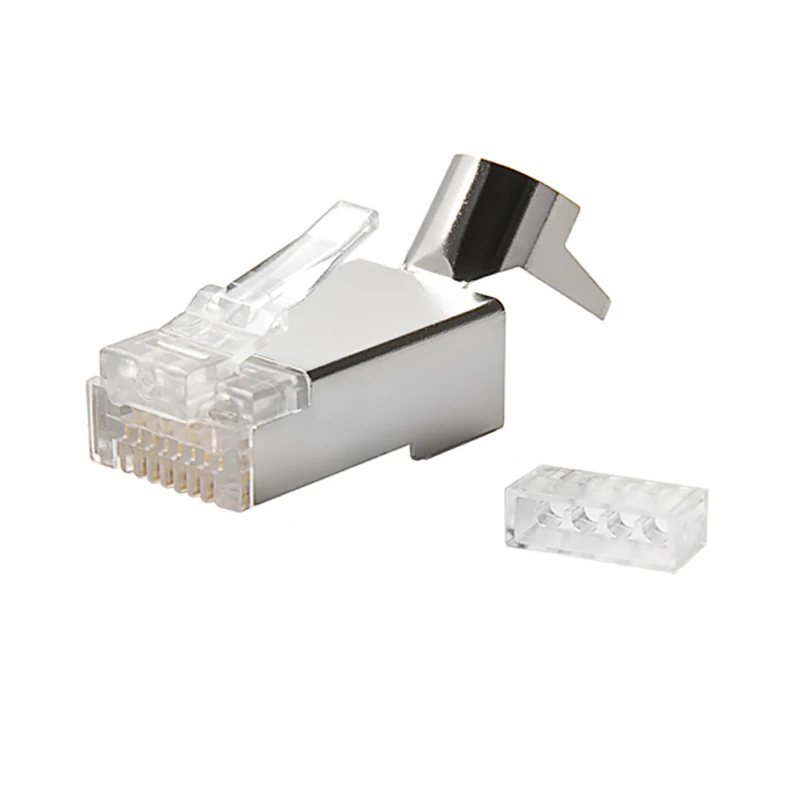 200 шт. щит FTP RJ45 8P8C Cat7 модульный разъем ethernet 50u Позолоченные патч корд