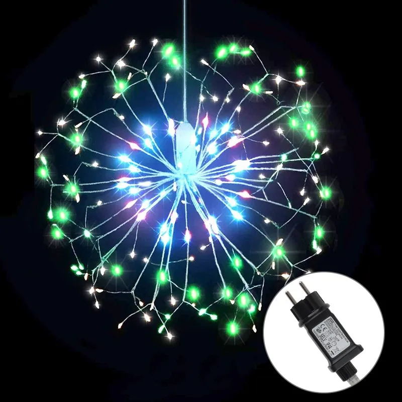 Открытый IP44 подвесной светильник-гирлянда Starburst 120 светодиодный медный светильник для фейерверков Рождественский подвесной светильник Рождественское украшение