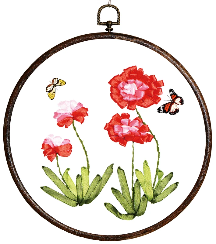 flowers 10 30x30 см Элегантные цветы лента вышивка комплект пятен живопись рукоделие комплект DIY ручной рукоделие искусство домашнего декора - Цвет: flowers 10