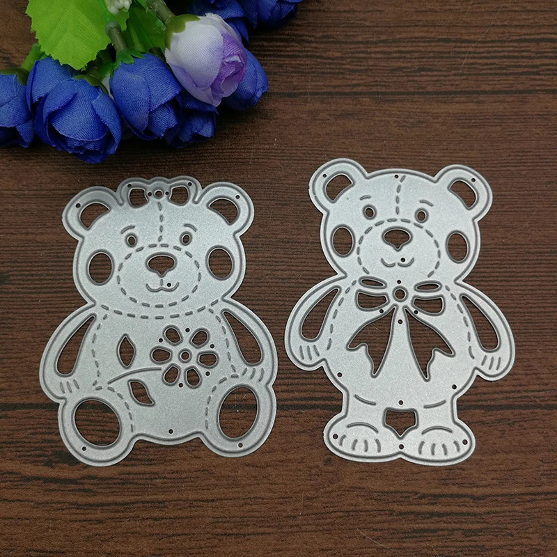 2 шт./компл. металлические трафареты с изображением медведя для
