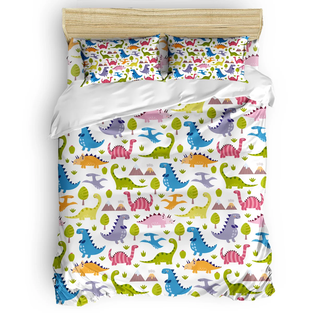 Doodle динозавр милый Декор пододеяльник набор мультфильм Забавный дизайн