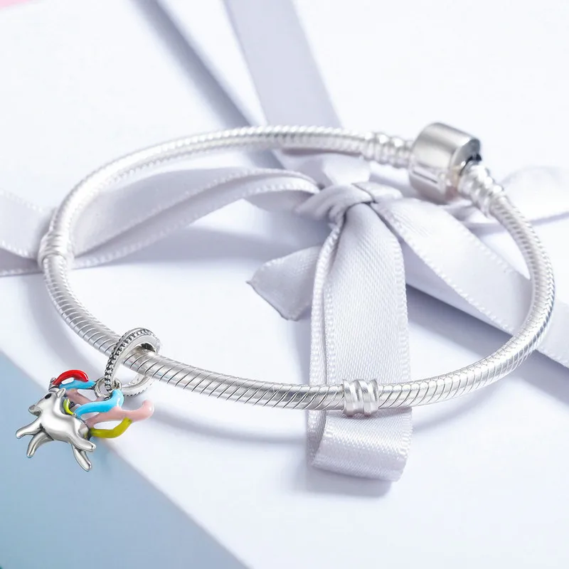 QELROE 925 пробы серебро Красочные памяти Шарм Подвеска fit оригинальный браслет Pandora
