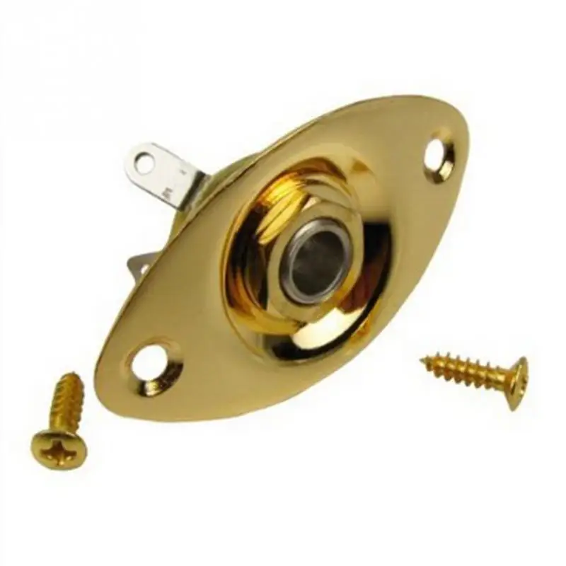 1 pc elektrische gitarre bass jack buchse ausgang eingang jack abdeckung platte mit 2 montage schrauben gitarre zubehör free global shipping