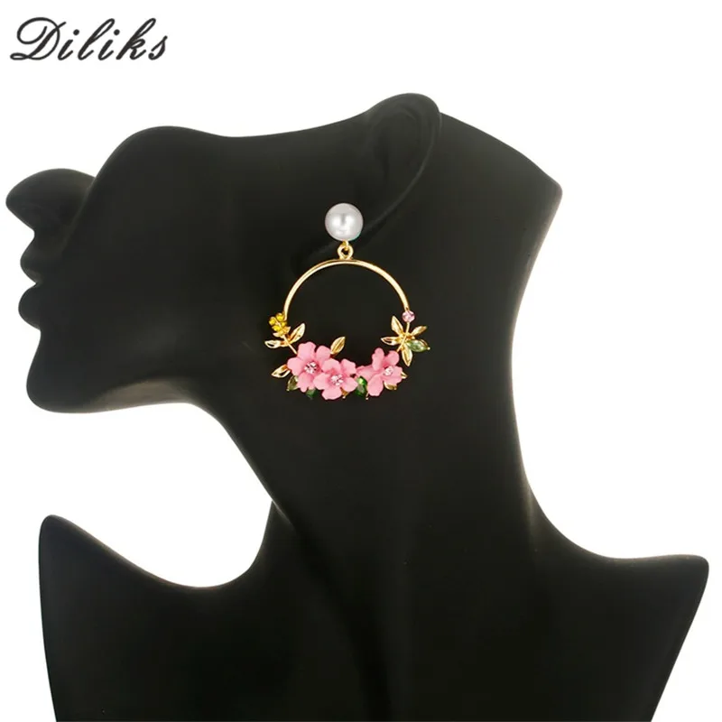 Dilks Элегантный Новый роскошный цветок жемчужный горный хрусталь ручной работы