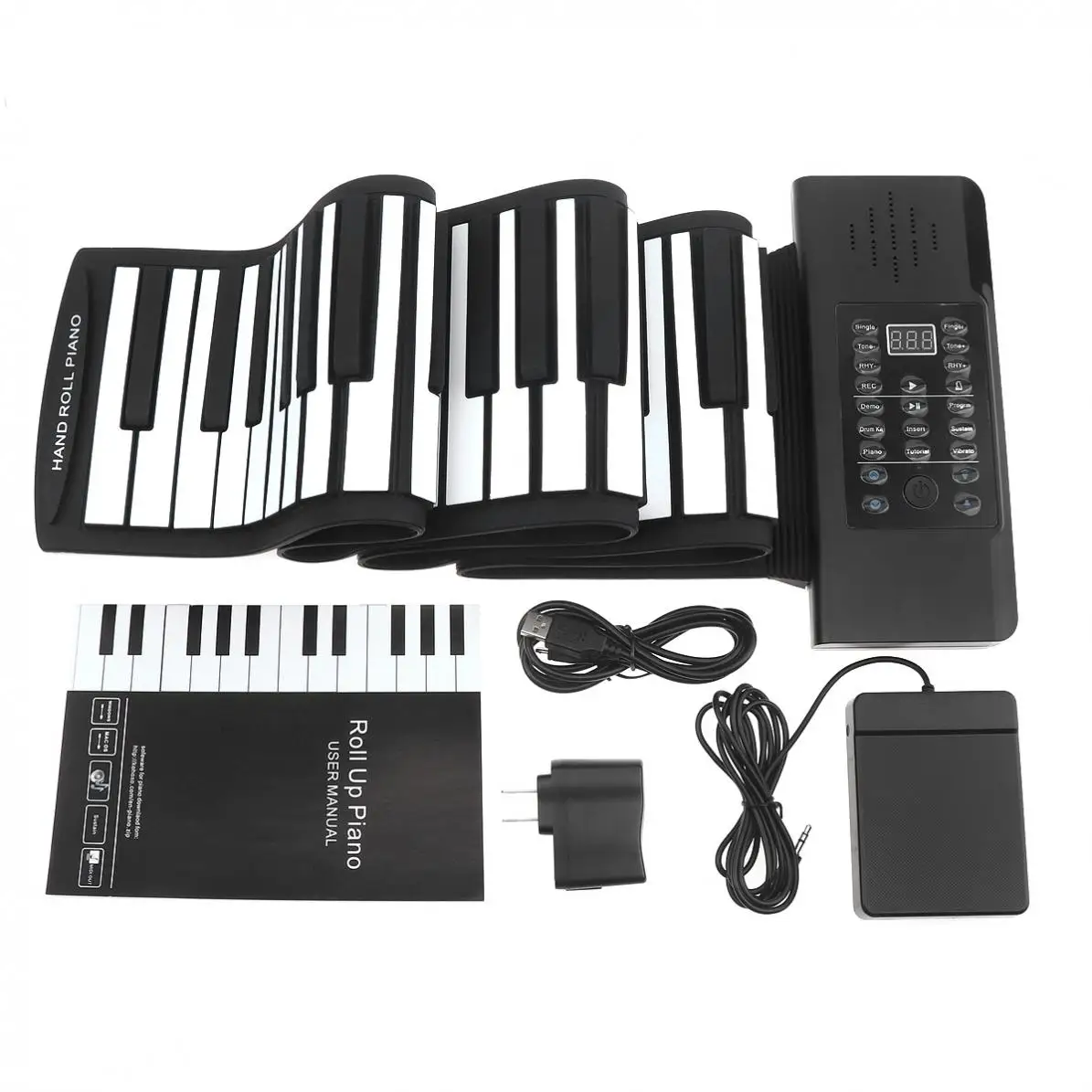88 клавиш USB MIDI выход свернутый перезаряжаемая электронная силиконовая Гибкая клавиатура орган встроенный динамик с сустейной педалью