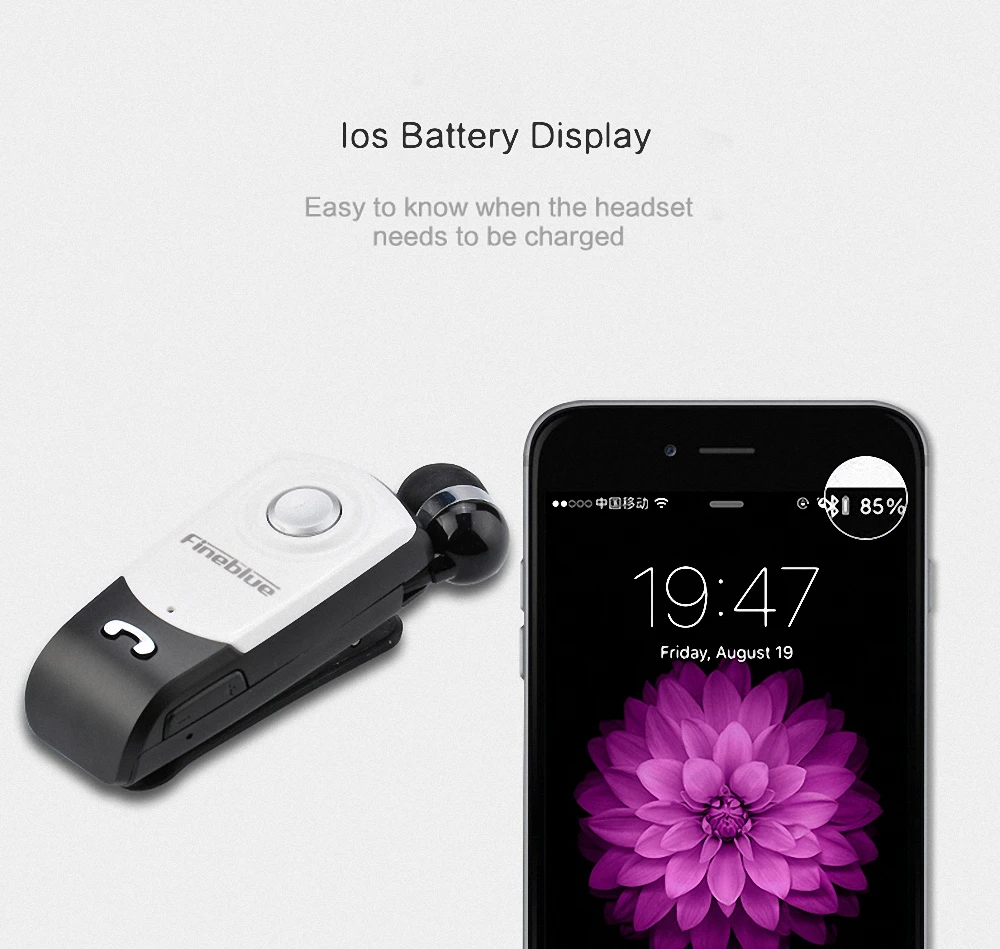 Fineblue F960 bluetooth беспроводная гарнитура для наушников+ микрофон+ зажим для смартфонов Прямая