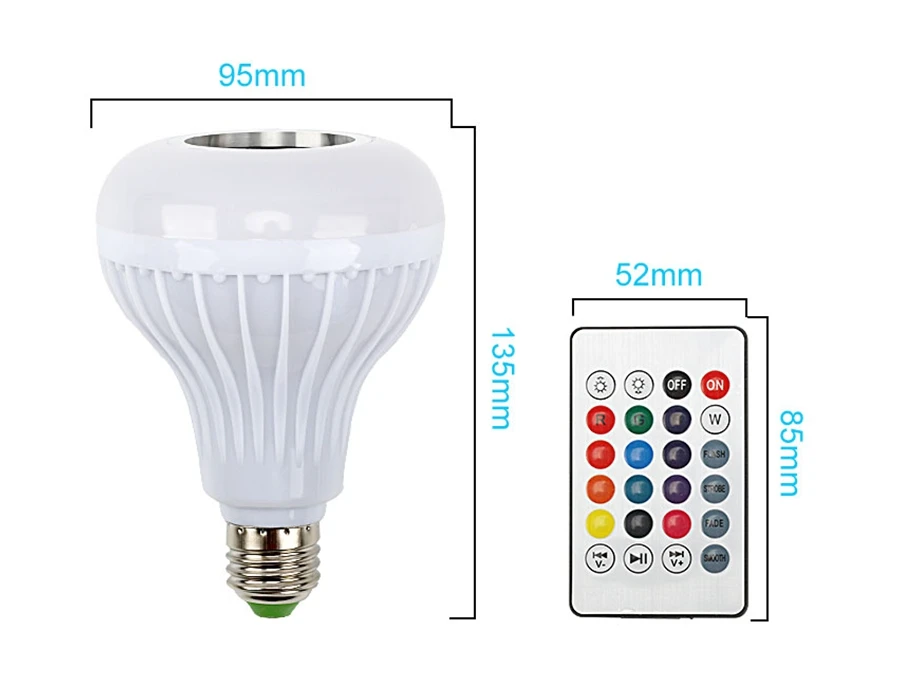 Умная беспроводная Bluetooth лампочки с ампулой Светодиодная лампа E27 220 В RGB Ночной светильник с пультом дистанционного управления для дома Точечный светильник музыкальная лампа