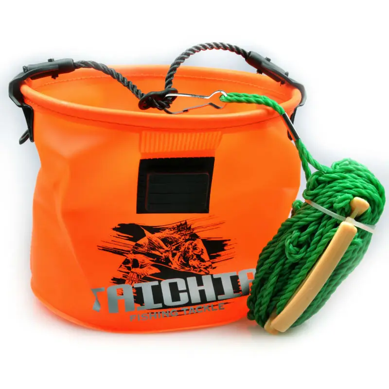 Рыболовное ведро оранжевая коробка + веревка для переноски воды водостойкая