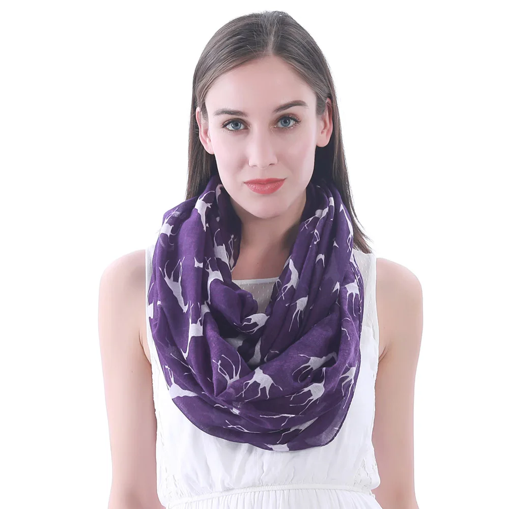 Шарф-труба с принтом жирафов и животных |