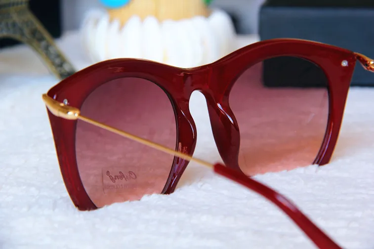 Солнцезащитные очки кошачий глаз брендовые солнцезащитные в полуоправе с