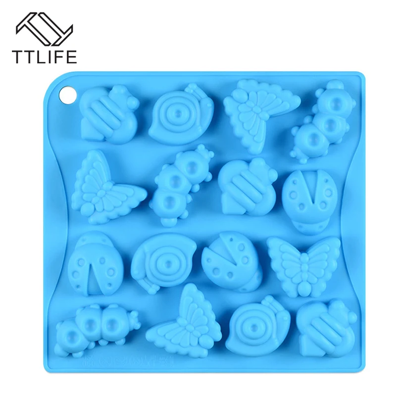 TTLIFE 16 насекомое силиконовая форма для шоколада Сделай Сам жаропрочная посуда для десерта помадка форма для желе, пудинга лоток для льда выпечка кондитерских изделий блюдо