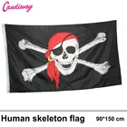 Огромный 3x5 футов красный шарф Пират Веселый Роджер флаги с люверсами украшение бандейра Череп кости пиратский флаг NN023
