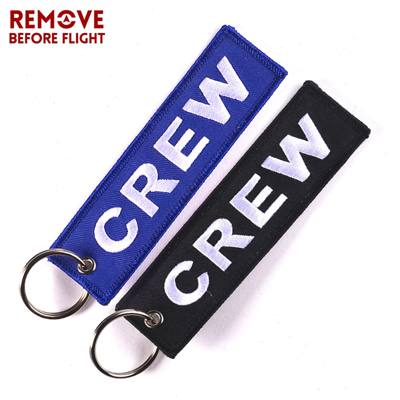 

CREW Keychain for Company Promotion Gifts Fashion Keychains llaveros Luggage Tag Embroidery Crew Key Chain Fashion Crew Jewelry