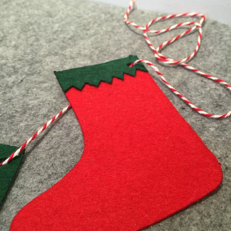 Новогодние зеленые красные ботинки баннер гирлянда Рождественский вечеринка