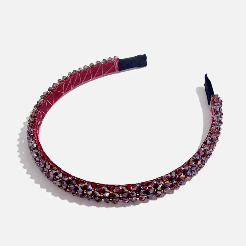 Flatfoosie Crystal Beaded Hair Band Fashion Headwear Girl Women Handmade Hair Accessories Headwear Party Wedding Headbands