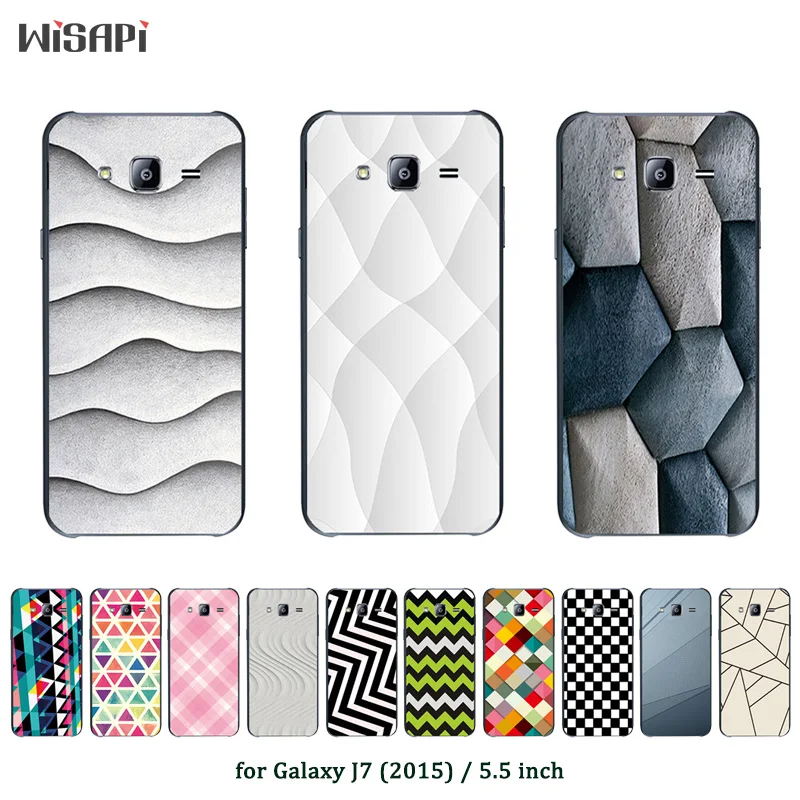 Мягкая силиконовая задняя крышка чехол для Samsung Galaxy J7 J700 SM J700F квадратная печатная