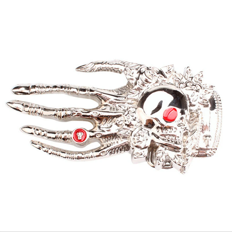 Ремень в стиле панк металлический декоративный пояс хип-хоп с пряжкой-черепом