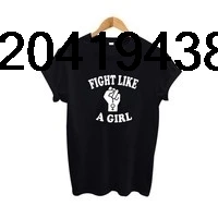 Новая летняя футболка в Корейском стиле Харадзюку с надписью Fight Like A Girl Fist топы