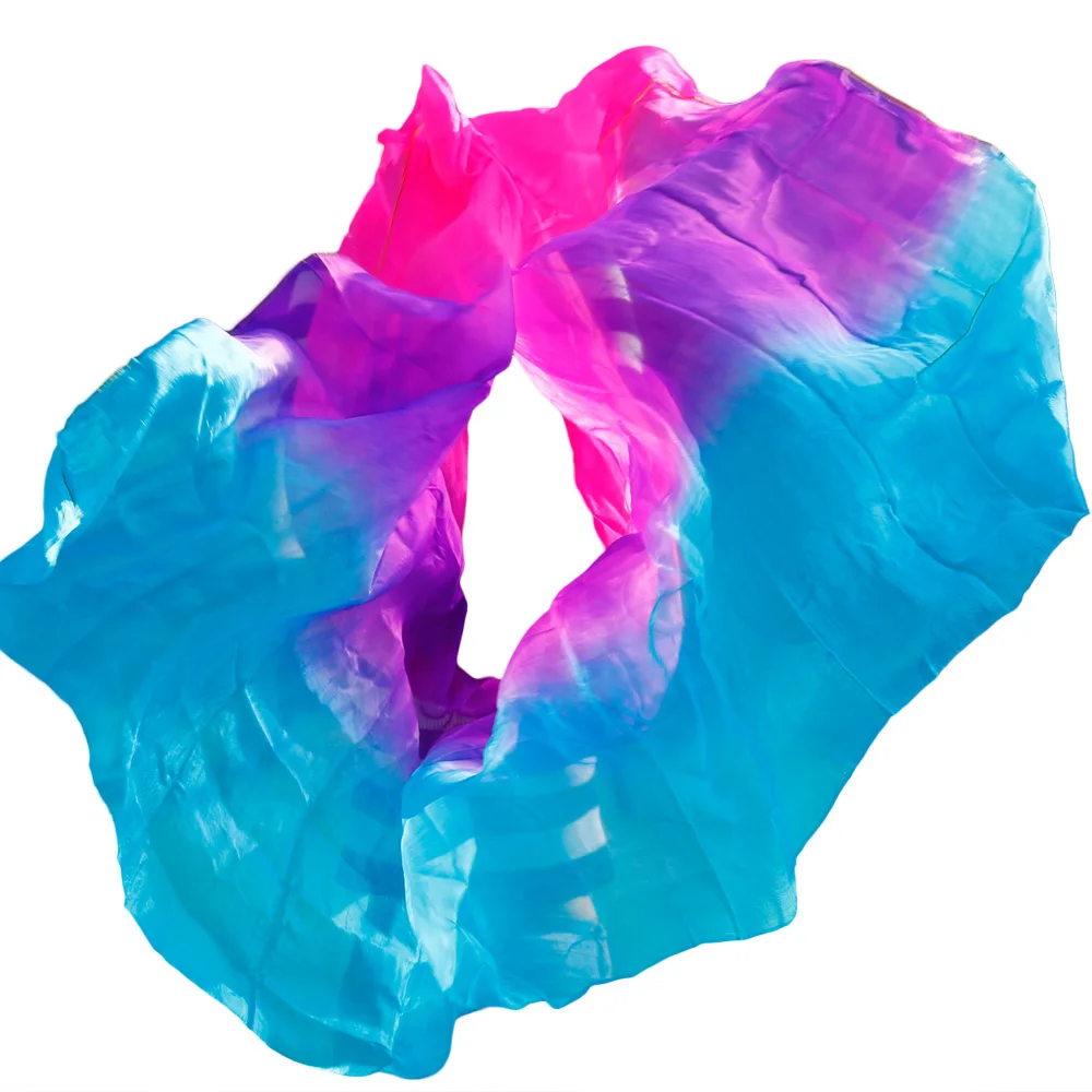 2019 100% real silk belly dance veil design dancing veils Performance Accessories wholesale Size and color can be customized |
