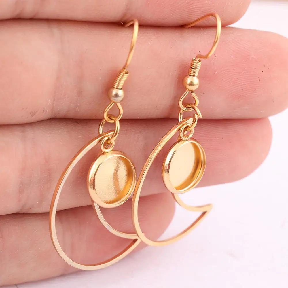 10 шт. позолоченные заготовки для сережек-подвесок из нержавеющей стали |