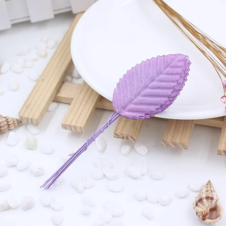 50Pcs/lot 5cm Pompon Mini Simulated leaves Artificial Silk leaf bouquet For Wreaths DIY Wedding Scrapbooking Fake leaf Flower