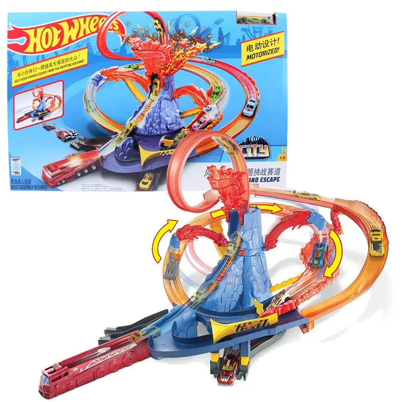 Hot Wheels, город, электрическая серия, Вулкан, тема, гоночный трек, вызов, трек, автомобиль, детские игрушки, FTD61, набор машин, подарок для мальчиков - Цвет: FTD61