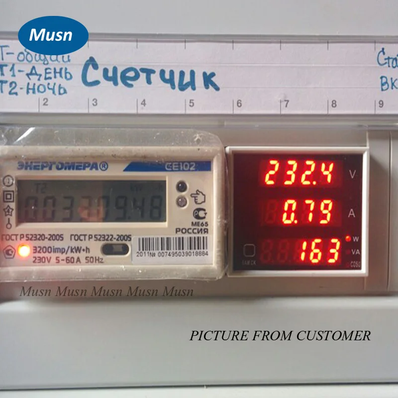 

Din rail AC 200-450V 0-100A voltmeter ammeter with active and reactive power and power factor Din-rail