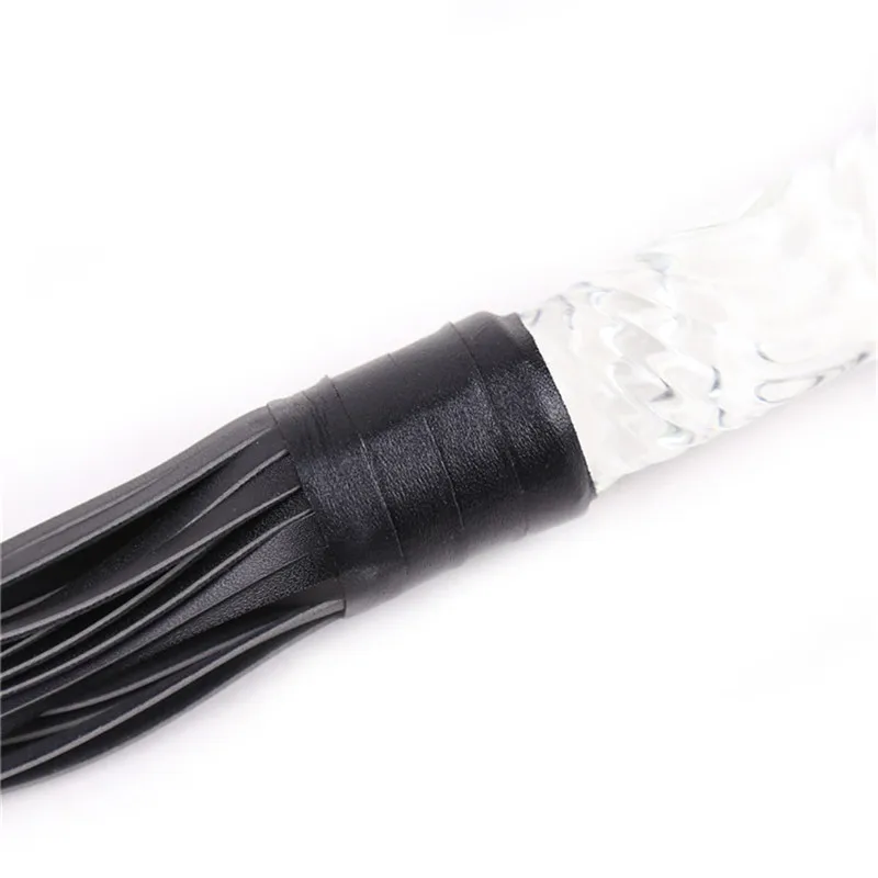 Fetish BDSM Sex Toy for Couples PU Leather Whip with Pyrex Glass Anal Plug Adult Slave Flogger Game Tool Erotic Dildo Sextoy | Красота и
