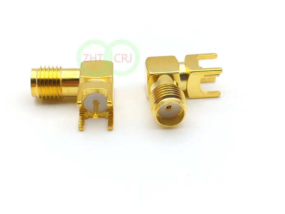 100 шт. разъем под прямым углом золотого цвета|connectors gold|connector 10connector sma female |