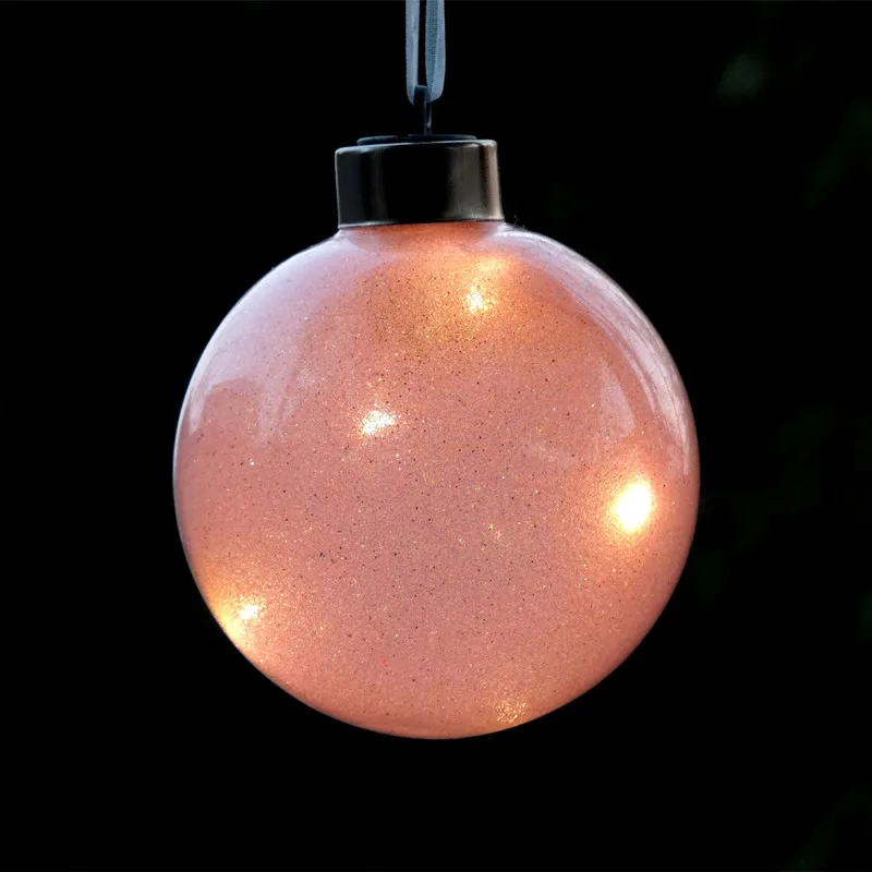 

Small Packing Diameter=8cm 10cm 12cm 15cm Pink-Lighting Christmas Glass Globe Christmas Tree Decoration Holiday Window Props