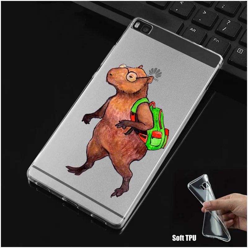DREAMFOX M421 Cartoon Paniting Capybara Soft TPU Silicone Case Cover For Huawei P8 P9 P10 Lite Plus 2017 Honor 8 Pro 9 6X |