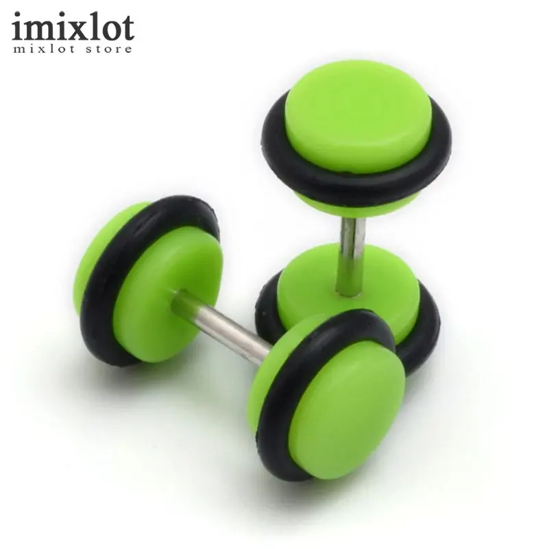 2 PCS Stainless Steel Colorful Fake Cheater Ear Plug Gauge Illusion Women Men Punk Style Body Pierceing Jewelry Accessories | Украшения и