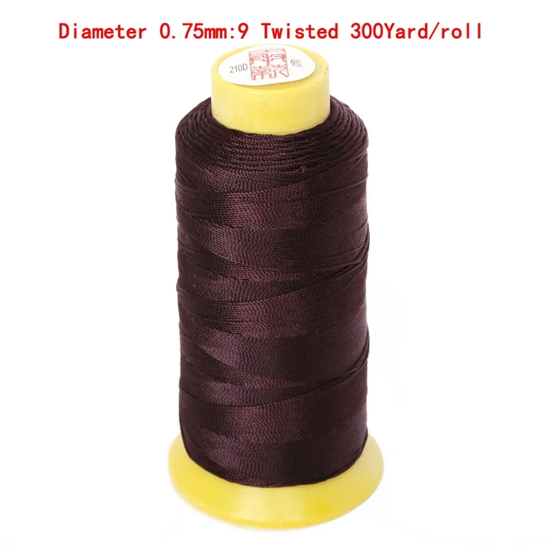 0.75mm Brown Высокая прочность на разрыв нейлон швейных ниток для вручную& машины лоскутное диаметр 0,25/0,5/0,75/1,2 мм Швейные нитки швейные принадлежности - Цвет: 0.75mm Brown