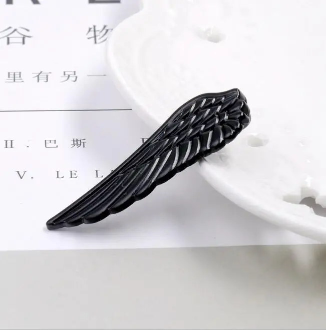 wing black 6 стилей зажим для галстука пуля перо очки якорь усы Ключ форма металлический зажим для галстука для мужчин очки коммерческие зажимы галстука Pin - Окраска металла: wing black