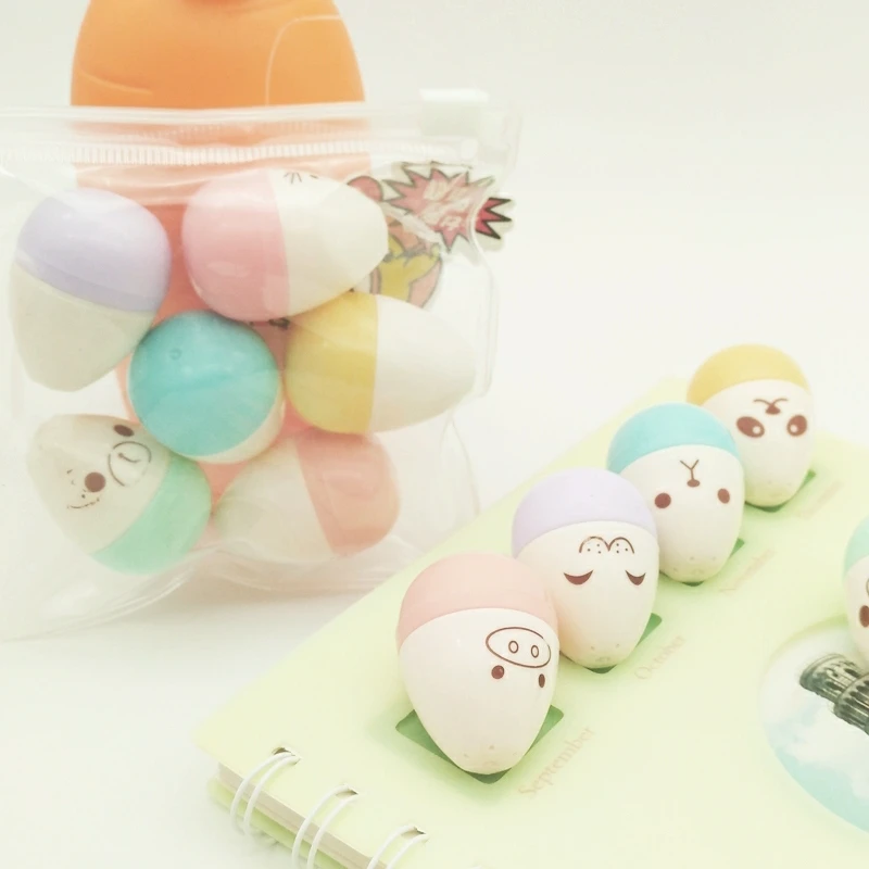 6 шт. яйцо набор Выделите Маркер Цвет ручки канцелярия Школьные принадлежности