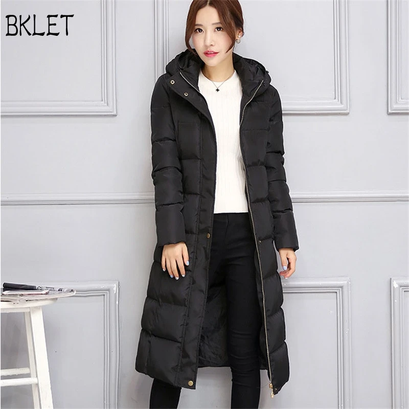 2018 новые женские с капюшоном больше меховой воротник зимние куртки и пальто