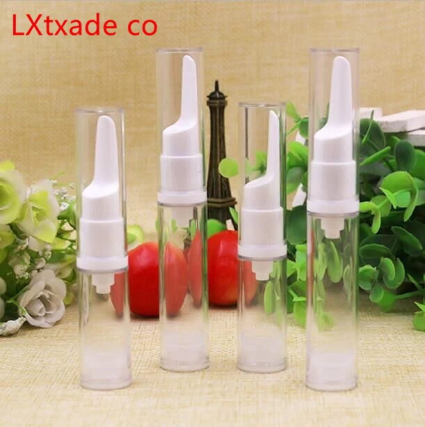 Free Shipping 5ml 10ml Empty  Clear Lucency Plastic Pump Bottles Packaging Eye Cream Elite Fluid Cosmetic Containers