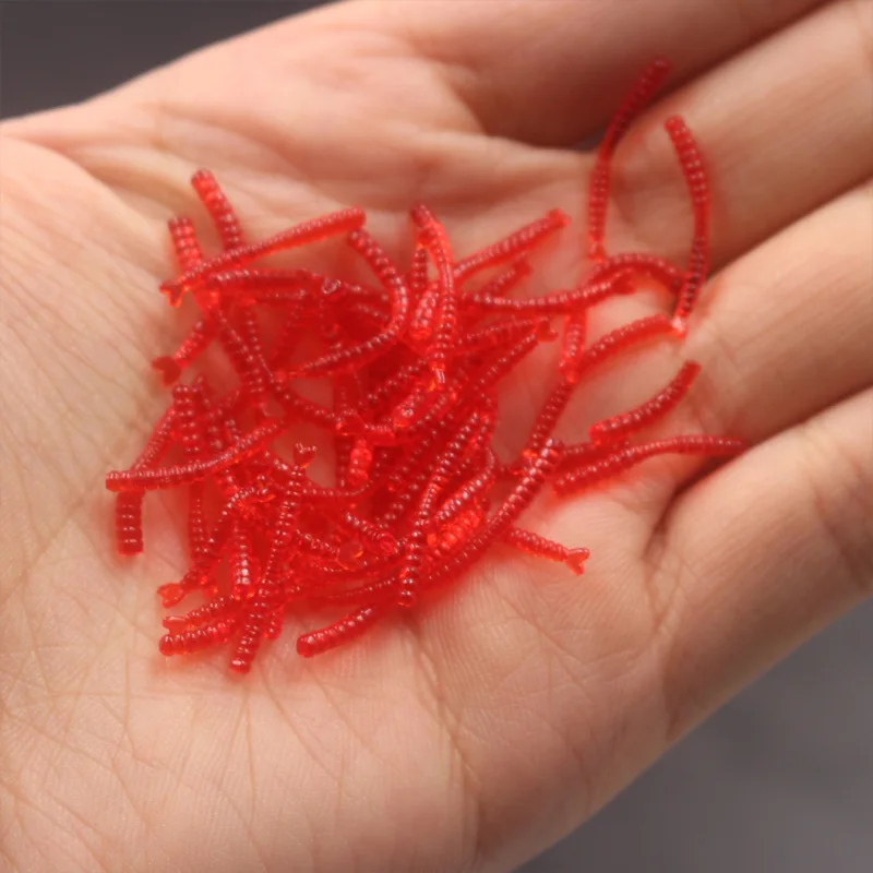 Акция! bionic зимняя рыбалка красный червь 2 см 200 шт. мягкие приманки дорога