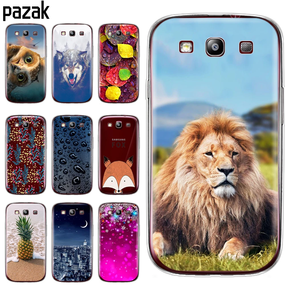 Силиконовый чехол для Samsung Galaxy S3 мягкий из ТПУ i9300 защитный с принтом прозрачный
