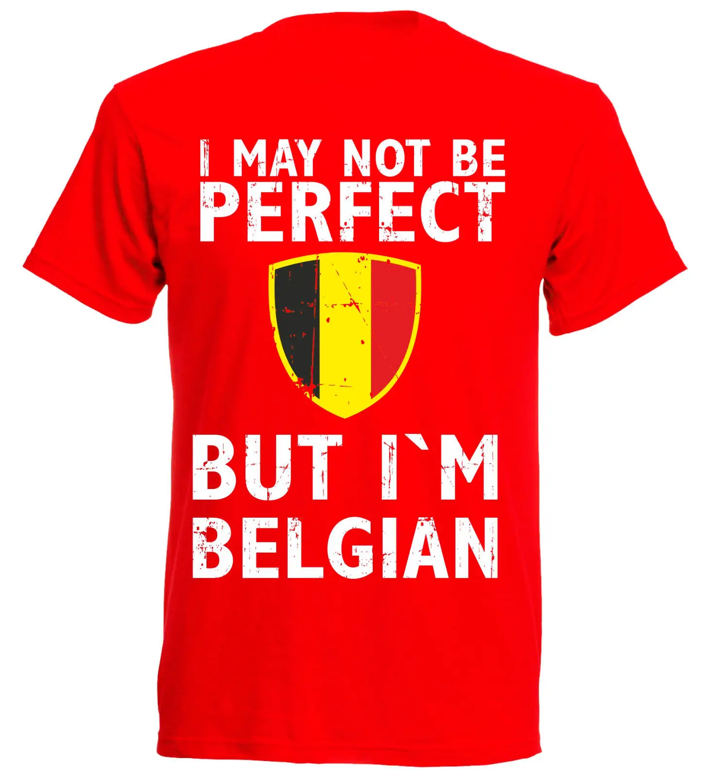 

Simple Short-Sleeved Cotton T-Shirt T-Shirt Belgien Belgian Men's Footballer