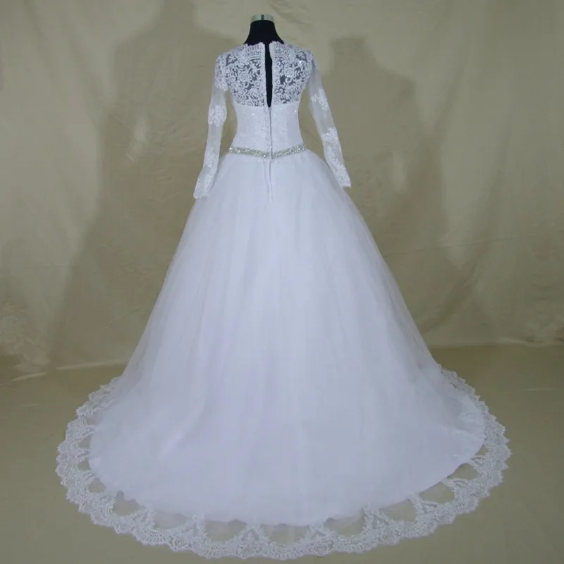 QQ Lover 2019 Hot Sale Sweet Angel Beaded A Line Long Sleeve Lace Wedding Dress Vestido De Noiva Robe Mariage Bride | Свадьбы и
