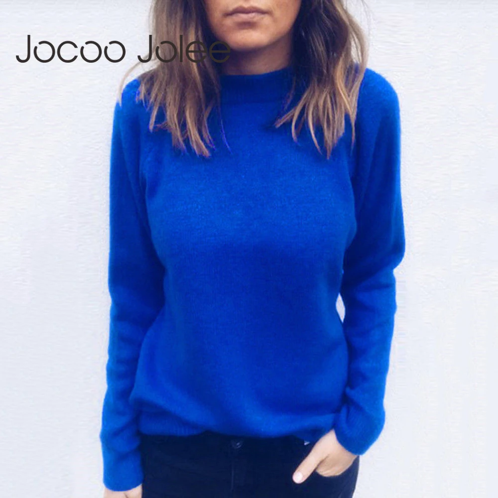 Женский Повседневный свитер Jocoo Jolee свободный трикотажный Однотонный пуловер с