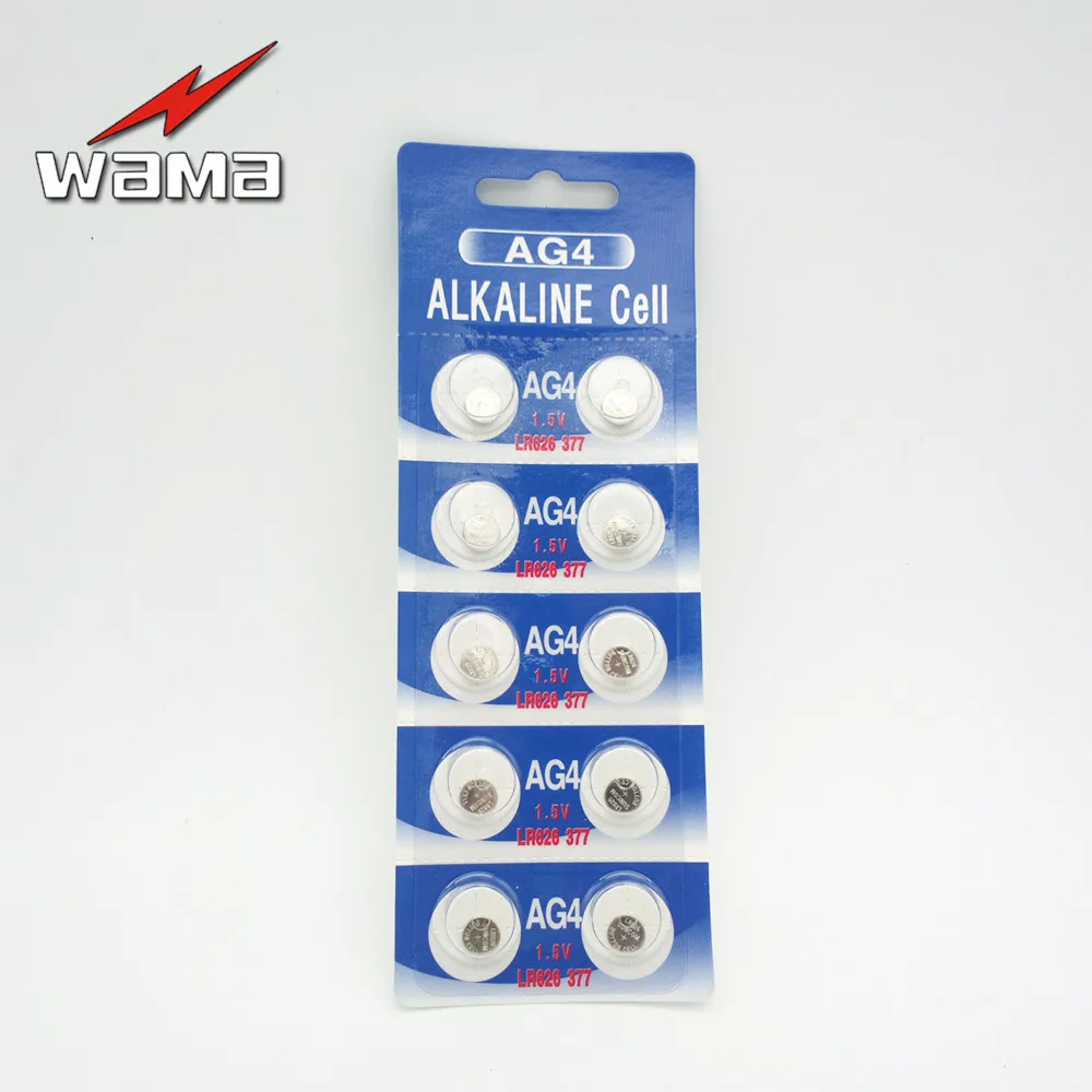 Щелочная кнопочная батарейка Wama AG4 LR626 377 1 5 в оптом фабрика для одноразового
