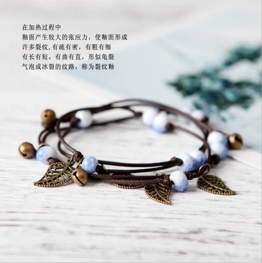 Ручной работы Boho Gypsy хиппи коричневый кожаный лист металлические подвески