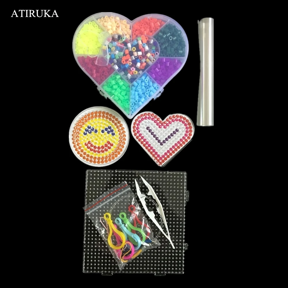 

8 цветов 5 мм шарики Hama головоломка игрушки для детей DIY Обучающие головоломки игрушки Perler бусины с аксессуарами шаблоны для пегбордов