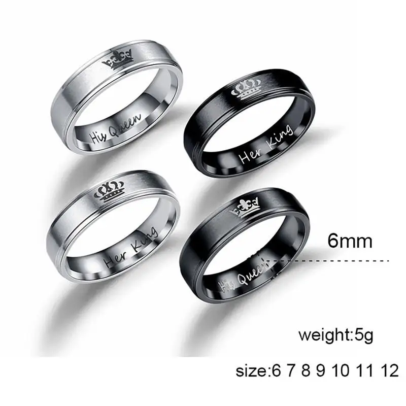 Кольца из нержавеющей стали для влюбленных обручальные кольца мужчин и женщин - Фото №1